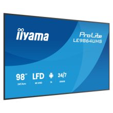 iiyama LE9864UHS-B1AG, pantalla de señalización digital de 2,49 m (98 pulgadas), Wifi, 500 cd/m², 4K Ultra HD, Negro, Procesador Android 24/7