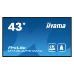 iiyama LH4360UHS-B2AG, pantalla de señalización digital de 42.5 pulgadas con resolución 4K Ultra HD, LED, WiFi, brillo de 500 cd/m² y procesador Android 11, categoría señalización y cartelería