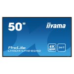iiyama LH5041UHS-B2AG pantalla de señalización de 50 pulgadas, resolución 4K Ultra HD, brillo de 500 cd/m², color negro, adecuada para uso 24/7