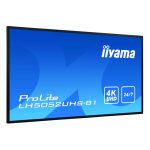 iiyama LH5052UHS-B1 pantalla de señalización de 49.5 pulgadas, 500 cd/m² brillo, 4K Ultra HD, color negro, con procesador incorporado Android 8.0, SKU LH5052UHS-B1