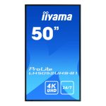 iiyama LH5052UHS-B1 pantalla de señalización de 49.5 pulgadas, 500 cd/m² brillo, 4K Ultra HD, color negro, con procesador incorporado Android 8.0, SKU LH5052UHS-B1