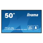 iiyama LH5065UHSB-B1AG pantalla de señalización digital de 49.5 pulgadas con LCD, Wifi, 4K Ultra HD, brillo de 800 cd/m², procesador Android 11, uso 24/7