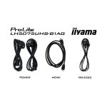 Pantalla de señalización iiyama LH5075UHS-B1AG de 49.5 pulgadas, LCD, 4K Ultra HD, 500 cd/m², procesador Android 11, color negro, uso 24/7