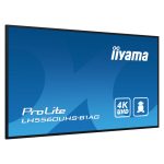 iiyama LH5560UHS-B1AG pantalla de señalización, 139.7 cm (55 pulgadas) LED con conectividad WiFi, 500 cd/m² de brillo, 4K Ultra HD resolución, color negro, procesador incorporado Android 11, SKU LH5560UHS-B1AG