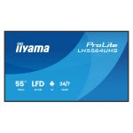 Pantalla plana de señalización digital iiyama de 55 pulgadas con resolución 4K Ultra HD, conexión Wifi, brillo de 500 cd/m², color negro, Android, SKU: LH5564UHS-B1AG.