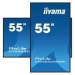 iiyama LH5565UHSB-B1 pantalla de señalización, 138.7 cm (54.6 pulgadas) LED, 800 cd/m², 4K Ultra HD, Wifi, negro, procesador incorporado Android 11, 24/7
