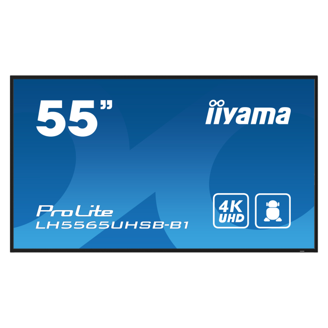 iiyama LH5565UHSB-B1 pantalla de señalización Diseño de quiosco 138,7 cm (54.6″) LED Wifi 800 cd / m² 4K Ultra HD Negro Procesador incorporado Android 11 24/7 1 iiyama LH5565UHSB-B1 - Brillo y resolución 4K Ultra HD