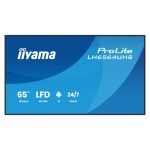 iiyama LH6564UHS-B1AG pantalla de señalización digital plana de 65 pulgadas con Wifi, 500 cd/m² de brillo, resolución 4K Ultra HD y sistema Android para uso 24/7