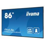 iiyama LH8664UHS-B2AG, pantalla plana de señalización digital de 86 pulgadas, resolución 4K Ultra HD, brillo de 500 cd/m², color negro, procesador Android y funcionamiento 24/7.