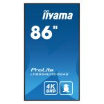 iiyama LH8664UHS-B2AG, pantalla plana de señalización digital de 86 pulgadas, resolución 4K Ultra HD, brillo de 500 cd/m², color negro, procesador Android y funcionamiento 24/7.