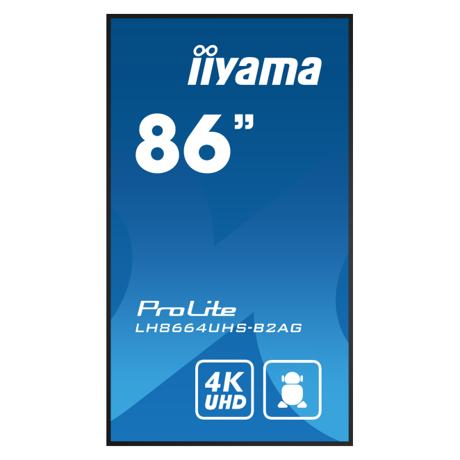 iiyama LH8664UHS-B2AG pantalla de señalización Pantalla plana para señalización digital 2,18 m (86″) Wifi 500 cd / m² 4K Ultra HD Negro Procesador incorporado Android 24/7 3 iiyama LH8664UHS-B2AG mostrando interfaz de usuario
