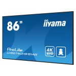 Pantalla plana iiyama de señalización digital de 2,17 metros (85.6 pulgadas) LCD con Wifi, 500 cd/m² de brillo, resolución 4K Ultra HD en color negro y Android 11. SKU: LH8675UHS-B1AG