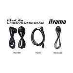 Pantalla plana iiyama de señalización digital de 2,17 metros (85.6 pulgadas) LCD con Wifi, 500 cd/m² de brillo, resolución 4K Ultra HD en color negro y Android 11. SKU: LH8675UHS-B1AG