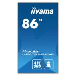 Pantalla plana iiyama de señalización digital de 2,17 metros (85.6 pulgadas) LCD con Wifi, 500 cd/m² de brillo, resolución 4K Ultra HD en color negro y Android 11. SKU: LH8675UHS-B1AG