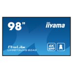 iiyama LH9875UHS-B2AG pantalla de señalización digital 97.5 pulgadas LED, 500 cd/m², 4K Ultra HD, negro, con procesador Android 11 y uso 24/7. SKU: LH9875UHS-B2AG