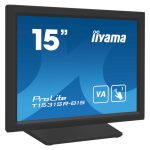 iiyama monitor POS de 15 pulgadas con pantalla táctil, resolución de 1024 x 768 píxeles, XGA, SKU: T1531SR-B1S
