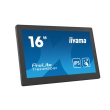 Pantalla de señalización iiyama T1624MSC-B1 de 15.6 pulgadas, LCD, 450 cd/m², Full HD, color negro, SKU T1624MSC-B1