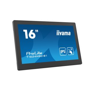 Pantalla de señalización iiyama T1624MSC-B1 de 15.6 pulgadas, LCD, 450 cd/m², Full HD, color negro, SKU T1624MSC-B1