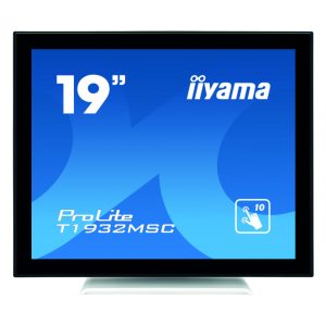 Pantalla táctil LED iiyama ProLite de 19 pulgadas con resolución 1280 x 1024, multiusuario, SKU T1932MSC-W5AG