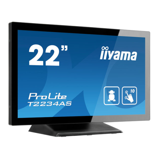 iiyama ProLite T2234AS-B1 monitor táctil Full HD 21.5 pulgadas iiyama ProLite T2234AS-B1, pantalla para PC de 54,6 cm, resolución 1920 x 1080 Pixeles, Full HD, multi-usuario, negro