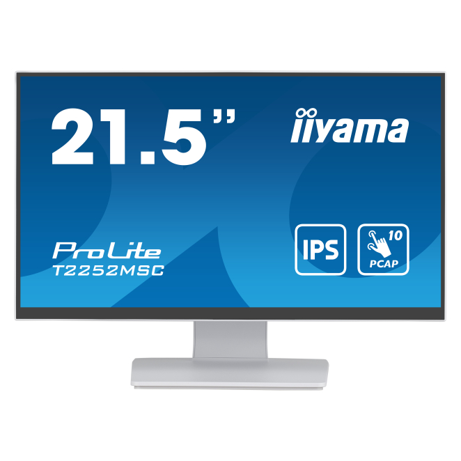 Iiyama T2252msc W2 iiyama ProLite T2252MSC-W2, pantalla táctil de 21.5 pulgadas, 1920 x 1080 píxeles, Full HD LCD, color blanco