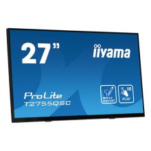 iiyama ProLite T2755QSC-B1 pantalla para PC de 27 pulgadas, 2560 x 1440 Pixeles, tecnología LCD, con pantalla táctil en color negro.