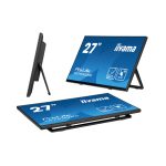 iiyama ProLite T2755QSC-B1 pantalla para PC de 27 pulgadas, 2560 x 1440 Pixeles, tecnología LCD, con pantalla táctil en color negro.
