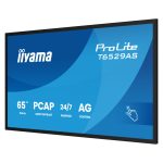 Pantalla de señalización interactiva iiyama T6529AS-B1AG, panel plano de 64.5 pulgadas LED con WiFi, 500 cd/m², 4K Ultra HD, negra, pantalla táctil, procesador Android 24/7
