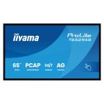 Pantalla de señalización interactiva iiyama T6529AS-B1AG, panel plano de 64.5 pulgadas LED con WiFi, 500 cd/m², 4K Ultra HD, negra, pantalla táctil, procesador Android 24/7