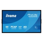 Pantalla de señalización interactiva iiyama T6529AS-B1AG, panel plano de 64.5 pulgadas LED con WiFi, 500 cd/m², 4K Ultra HD, negra, pantalla táctil, procesador Android 24/7