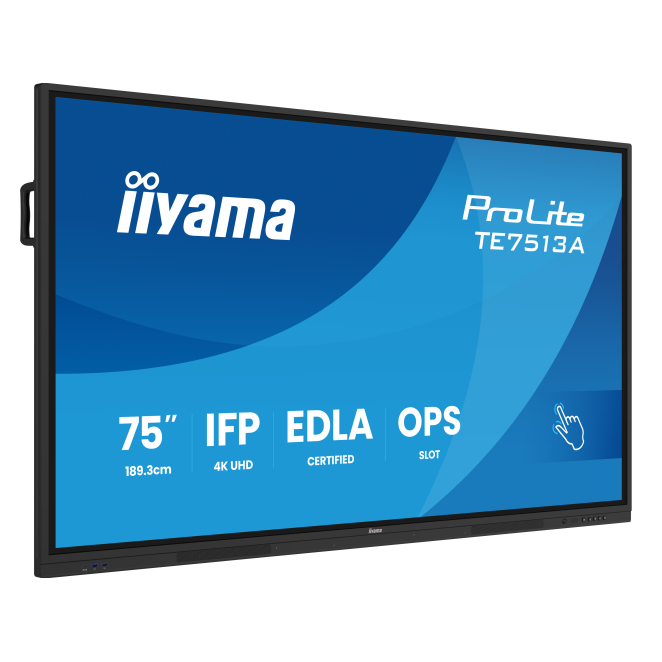 iiyama Pantalla Interactiva 75" 4K con Wifi y Android Pantalla interactiva iiyama TE7513A-B1AG de 75 pulgadas, 4K Ultra HD, 450 cd/m², wifi, procesador Android. SKU: TE7513A-B1AG