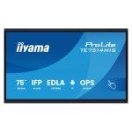 Pantalla plana iiyama PROLITE TE7514MIS-B2AG para señalización digital de 75 pulgadas, LCD, Wifi, 435 cd/m², 4K Ultra HD, color negro, con procesador Android incorporado para uso 24/7.