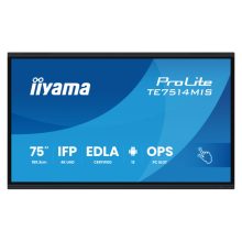 Pantalla plana iiyama PROLITE TE7514MIS-B2AG para señalización digital de 75 pulgadas, LCD, Wifi, 435 cd/m², 4K Ultra HD, color negro, con procesador Android incorporado para uso 24/7.