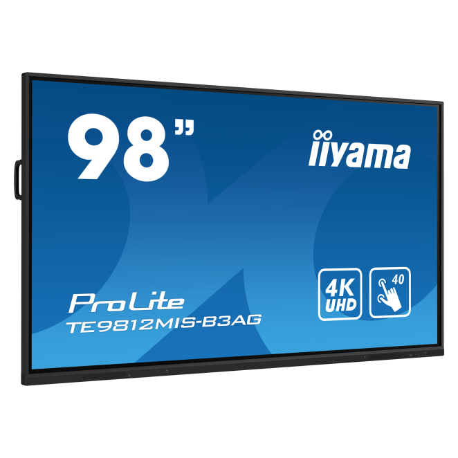 iiyama Pantalla de Señalización 98 Pulgadas 4K Ultra HD con Wifi Pantalla de señalización iiyama TE9812MIS-B3AG de 2,49 m (98 pulgadas) con LCD, Wifi, 400 cd/m², 4K Ultra HD, negra, táctil, procesador incorporado Android 11, para uso 24/7