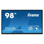 Pantalla de señalización iiyama TE9812MIS-B3AG de 2,49 m (98 pulgadas) con LCD, Wifi, 400 cd/m², 4K Ultra HD, negra, táctil, procesador incorporado Android 11, para uso 24/7