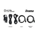 iiyama TF1515MC-B2 pantalla de señalización de 38,1 cm (15 pulgadas) LED con 350 cd/m² de brillo, resolución XGA en color negro. SKU TF1515MC-B2