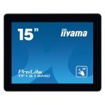 iiyama TF1515MC-B2 pantalla de señalización de 38,1 cm (15 pulgadas) LED con 350 cd/m² de brillo, resolución XGA en color negro. SKU TF1515MC-B2
