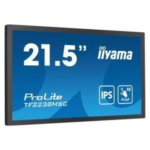 Monitor táctil iiyama TF2238MSC-B1 de 22 pulgadas, LED Full HD, brillo de 600 cd/m² en color negro