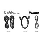 Monitor táctil iiyama TF2238MSC-B1 de 22 pulgadas, LED Full HD, brillo de 600 cd/m² en color negro
