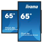 iiyama TF6539AS-B1AG pantalla de señalización 163,8 cm (64.5 pulgadas) LED 500 cd/m² 4K Ultra HD color negro con procesador incorporado Android 24/7