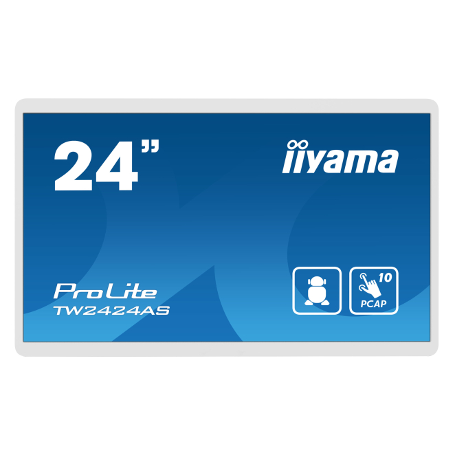 iiyama TW2424AS-W1 pantalla de señalización Pantalla plana para señalización digital 60,5 cm (23.8″) Wifi 250 cd / m² 4K Ultra HD Negro Pantalla táctil Procesador incorporado Android 24/7 1 iiyama TW2424AS-W1 pantalla de señalización digital de 23.8 pulgadas