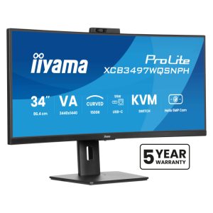 iiyama ProLite XCB3497WQSNPH-B1 pantalla UltraWide Quad HD de 34 pulgadas, resolución 3440 x 1440 pixeles, color negro