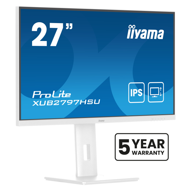 iiyama ProLite monitor LED Full HD de 27 pulgadas - Blanco iiyama ProLite XUB2797HSU-W2 pantalla para PC de 68,6 cm (27 pulgadas) 1920 x 1080 Pixeles Full HD LED en color blanco, SKU: XUB2797HSU-W2