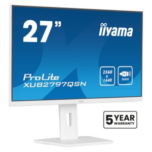 Monitor iiyama G-MASTER XUB2797QSN-W2, 27 pulgadas, resolución 2560 x 1440 pixeles, 4K Ultra HD, color blanco, SKU: XUB2797QSN-W2