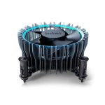 Refrigerador de aire Intel Laminar RM1, diseño negro y azul, SKU BXTSRM1, ideal para mantener la temperatura del procesador bajo control.