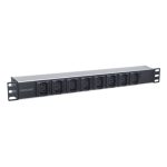 Intellinet unidad de distribución de energía PDU, modelo 163651, con 8 salidas AC en color negro y plata, diseño de 1U para rack de servidores