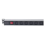 Intellinet unidad de distribución de energía PDU, modelo 163651, con 8 salidas AC en color negro y plata, diseño de 1U para rack de servidores
