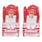Cable de red Intellinet CAT6a S/FTP, color rojo, alta velocidad, 0.5 metros, SKU 319034
