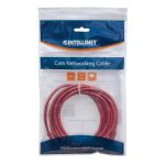 Cable de red Intellinet de categoría Cat5e UTP, longitud de 3 metros, color rojo, SKU 319799