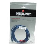 Cable de parcheo marca Intellinet, categoría 5e y UTP, SKU 319829, ideal para conexiones de red de alta velocidad